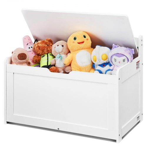 

VEVOR Wooden Toy Chest for Kids, Toddler Toy Storage Box with Flip-Top Lid and Safety Hinge, 32.68 x 17.91 x 24.02 Large Kids Storage Bench for Playroom, Bedroom, Living Room or Entryway, White