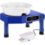 VEVOR Pottery Wheel 9.8" LCD Touch Screen Pottery Wheel Forming Machine,350W Electric DIY Clay Sculpting Tools with Foot Pedal & Detachable ABS Basin for Adults and Beginners Art Craft (Blue)