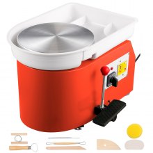 VEVOR Pottery Wheel 28cm Pottery Forming Machine 350W Electric Pottery Wheel with Adjustable Feet Lever Pedal DIY Clay Tool with Tray for Ceramic Work Clay Art DIY Clay Orange, 10 Piece