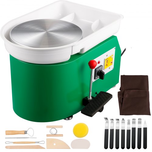 Vevor Pottery Wheel 28Cm Pottery Forming Machine 350W Electric Pottery Wheel With Adjustable Feet Lever Pedal Diy Clay Tool With Tray For Ceramic Work-image