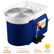 VEVOR Pottery Wheel 28cm Pottery Forming Machine 350W Electric Pottery Wheel with Adjustable Feet Lever Pedal DIY Clay Tool with Tray for Ceramic Work Clay Art DIY Clay Blue, 10 Piece