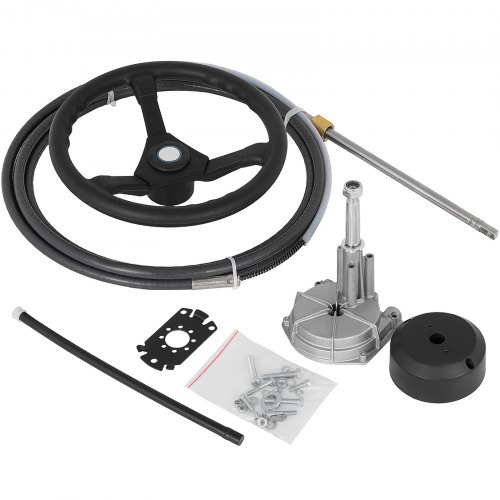 Marine Engine Turbine Rotary Steering System 8' SS13708 Boat Cable With Wheel