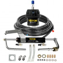 Hydraulic Outboard Steering System Kit 90HP Marine Cylinder Helm Tubing Boat