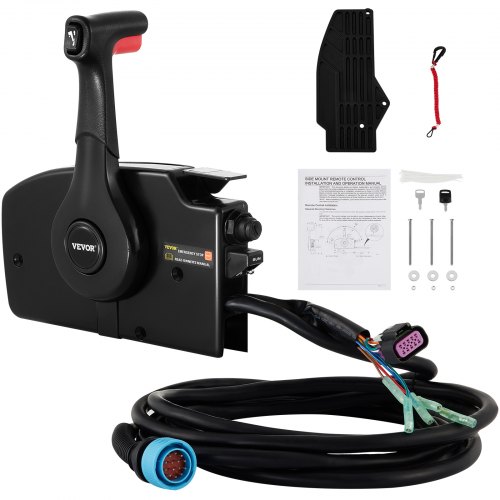 VEVOR Outboard Remote Control Side Mount 881170A13 with 14 Pin Outboard Motor Controls 15 Feet Harness Fit for Mercury Outboard Control