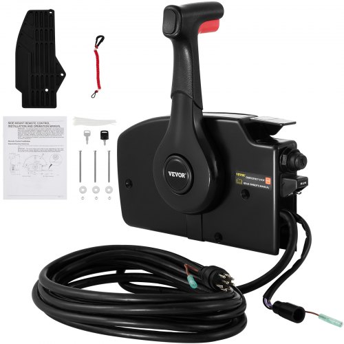 

VEVOR Boat Throttle Control 881170A3 Boat Control Box with 8 Pins Outboard Control Box with Emergency Lanyard Side Mount fit for Mercury Engine