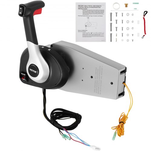 VEVOR Boat Throttle Control 883710A02 Boat Control Box with 4 Pins Outboard Control Box with Emergency Lanyard for Mercury Engine 