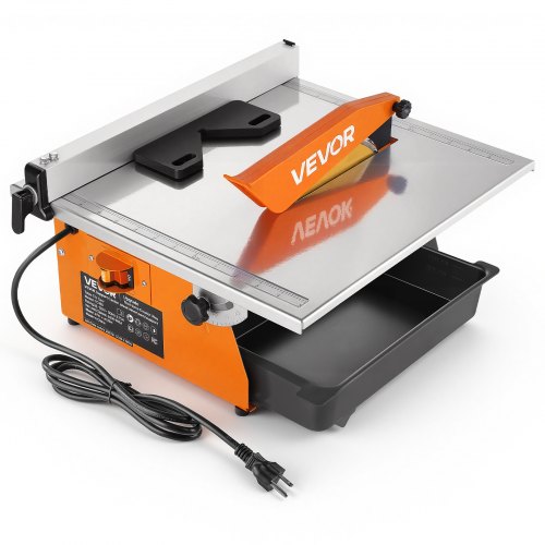 Vevor Wet Tile Saw 7 Inch 65Mn Steel Blade 3600 RPM Tile Cutter Wet Saw, for Cutting Tiles and Stones, 0-45° Adjustable Bevel Cut, Powerful Motor, Detachable Water Reservoir, for DIY Enthusiasts