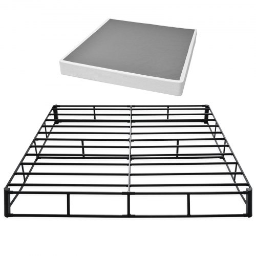 

VEVOR Box Spring, King Size Bed Frame with Washable Fabric Cloth, Heavy Duty Metal Frame for King Bed, 9.1 in Mattress Foundation, 3500 lbs Max Weight Capacity, Easy Assembly, 79.1 x 75.8 x 9.1 in