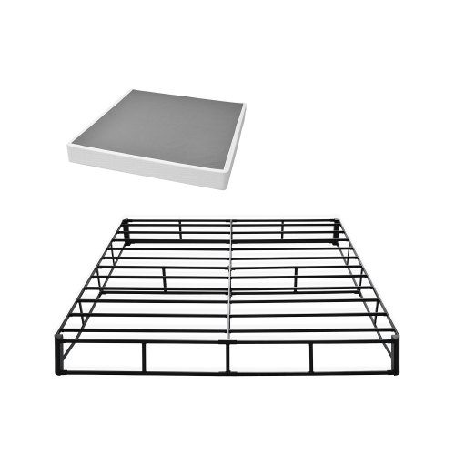 

VEVOR Box Spring, King Size Bed Frame with Washable Fabric Cloth, Heavy Duty Metal Frame for King Bed, 9 in Mattress Foundation, 3500 lbs Max Weight Capacity, Easy Assembly, 79.1 L x 75.8 W x 9.1 H in