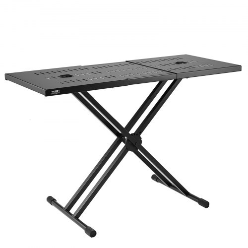 

VEVOR Portable DJ Table with Double-X Braced Keyboard Stand Adjustable Height, (82-109.5) x 46.5cm