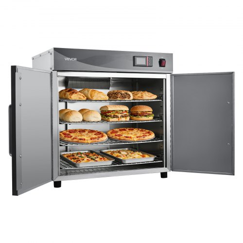 

VEVOR Electric Hot Box Food Warmer, 4-Tier Commercial Warming Cabinet with Water Tray, Double-Door and Adjustable Shelves, Stainless Steel Food Warmer Cabinet, for Restaurant, Kitchen, Pizza, Chicken