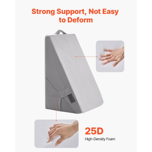 

VEVOR Bed Wedge Pillow for Sleeping, Adjustable Orthopedic Bed Wedge, 25D High-Density Foam Filling & Soft Washable Cover, Post Surgery Pillow for Acid Reflux, Back Pain, Snoring Relief, Light Grey