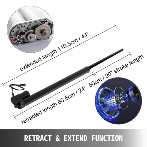 Details about   6"-30" Inch Stroke Linear Actuator 900N/225lbs Pound Max Lift 12V Volt DC Motor 