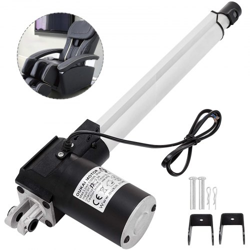 Electric 12V Linear Actuator 1320lbs W/ Controller Brackets DC Motor 6000N Lift 