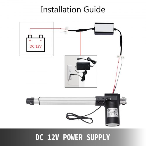 Details about   4"-18" 6000N Electric Linear Actuator 1320lb Max Lift Heavy Duty 12V DC Motor IG 