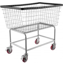 Vevor Wire Laundry Cart Wire Laundry Basket 4.5 Bushel Heavy Duty W/ 5'' Wheels