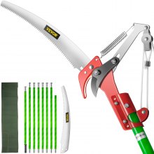 VEVOR Pole Saws For Tree Trimming, 26 Foot Pruning Saws, Alloy Steel Tree Pruner, Extension Pole, Tree Pruner Extendable, Tree Trimmers Long Handle for Sawing and Shearing - VEVOR