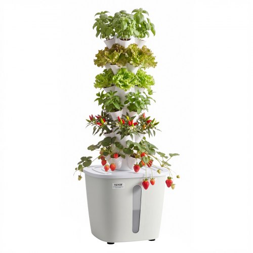 VEVOR Hydroponic Tower, 30 Pods 6 Tiers Hydroponics Growing System Kit with App Control, Vertical Home Garden with 20L Water Tank & Pump, Planter Germination Kit for Indoor Herbs, Fruits, Vegetables