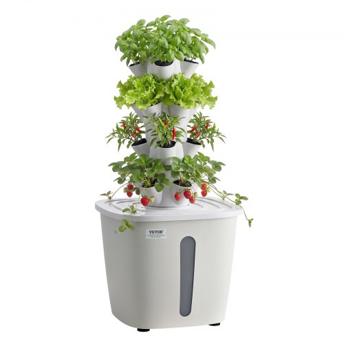 VEVOR Hydroponic Tower, 20 Pods 4 Tiers Hydroponics Growing System Kit, Vertical Home Hydronic Garden with 20L Water Tank & Pump, Planter Plants Germi