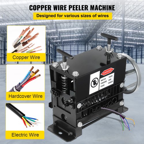 Manual Wire Stripping Machine Copper Cable Peeling Stripper w/ Extra Cutter 