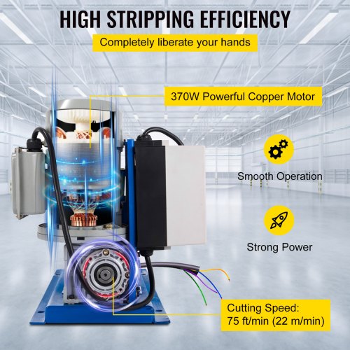 Electric Wire Stripping Machine Cable Stripper 1.02~25mm 22m/min 370W Portable 