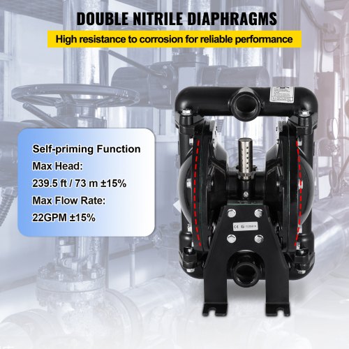 Details about   120PSI Air-Operated Double Diaphragm Pump 1" Inlet Outlet Petroleum Fluids 35GPM 