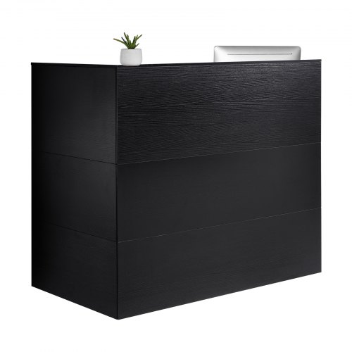 

VEVOR Reception Desk L-Shaped Front Counter Table 140 cm Black Office Table