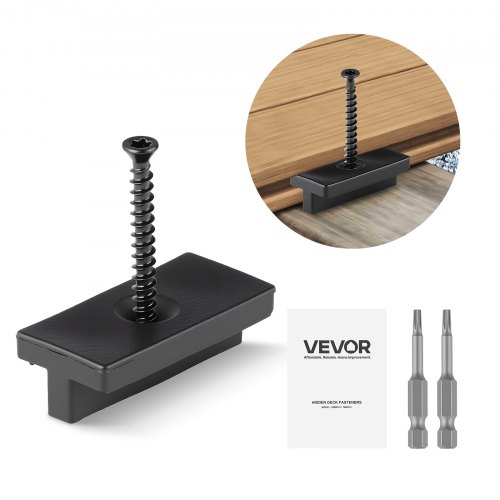 

VEVOR 500PCS Hidden Deck Fasteners for Composite Decking Board, Universal Composite Clips & Plastic Hidden Fasteners with Metal Screws,Polypropylene PP Clips Works with 0.22 inch Gaps, Black