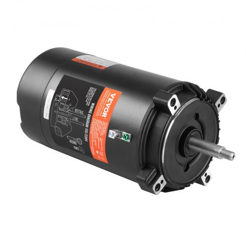 

VEVOR 0.75 HP Pool Pump Motor, 56J Frame, 115V(8 Amps)/230V(4 Amps) 3450 RPM, 60Hz, 1.5 Service Factor, 80μF/250V Capacitor, CCW Rotation Round Flange Replacement Motor