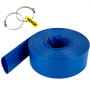 VEVOR Discharge Hose, 4" x 105', PVC Lay Flat Hose, Heavy Duty Backwash Drain Hose with Clamps, Weather-proof & Burst-proof, Ideal for Swimming Pool & Water Transfer, Blue