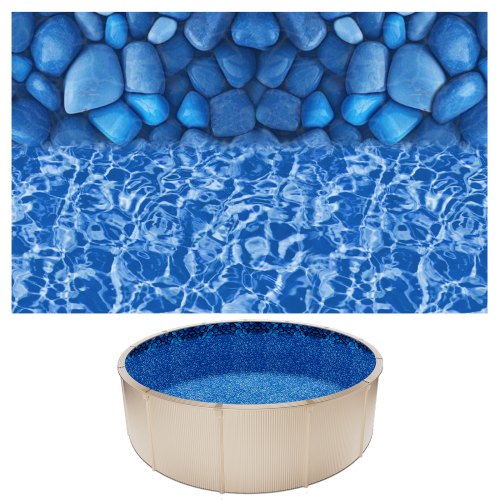 

VEVOR 15ft Pool Liner, Round Overlap Swimming Pool Liner for 54 in Wall Height, Premium Vinyl, Easy Install with Leak-Proof Patches, Designed for Steel Sided Above-Ground,Outdoor, Boulder Swirl