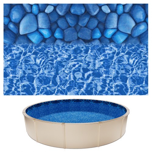 

VEVOR 18ft Pool Liner, Round Overlap Swimming Pool Liner for 52 in Wall Height, Premium Vinyl, Easy Install with Leak-Proof Patches, Designed for Steel Sided Above-Ground,Outdoor, Boulder Swirl