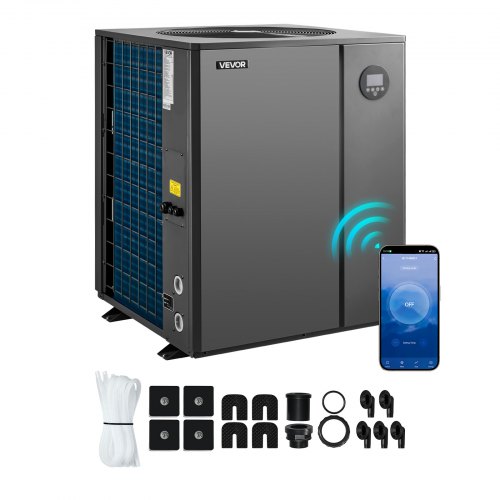 

VEVOR Pool Heat Pump Max 88850 BTU, Electric Pool Heater for In-Ground Up to 22454 Gallons, All-DC Inverter Technology, WiFi & App Remote Control, Multiple Protection for Swimming Parties