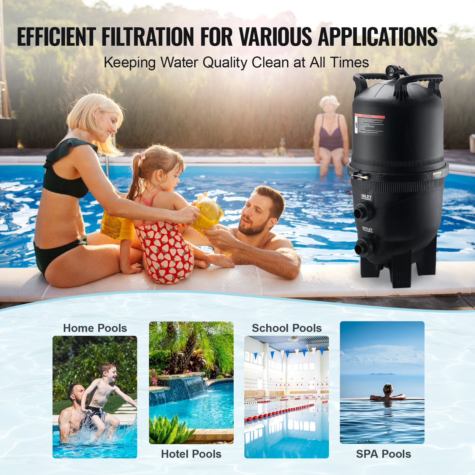 VEVOR Kassettbasseini filter, 38,4 kg