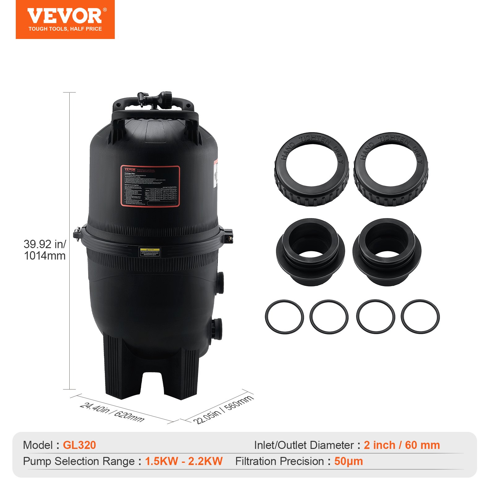 VEVOR Kassettbasseini filter, 38,4 kg