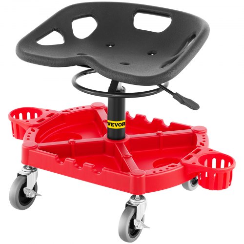 VEVOR Rolling Garage Stool, 300LBS Capacity, Adjustable Height from 18 in to 23 in, 360-degree Swive