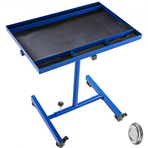 Rolling Tool Table Tear Down Tray 220lbs Adjustable Height For Holding, Blue
