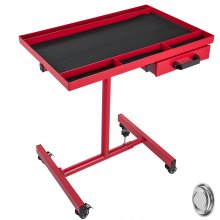 Heavy Duty Adjustable Red Work Table With Drawer, 220lbs Capacity
