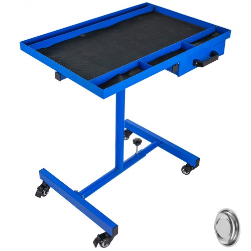 

VEVOR Rolling Tool Table Tear Down Tray 100kg Adjustable Height with Drawer Blue