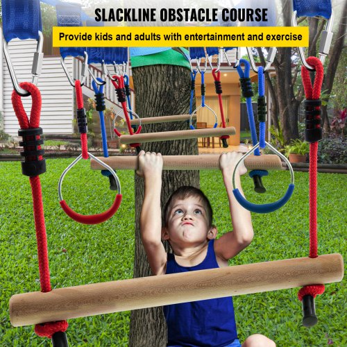 Ninja Warrior Training Equipment 45 Foot Obstacle Course for Kids Adults Outdoor 