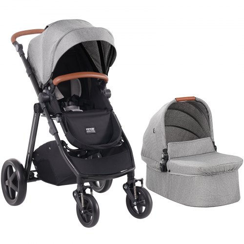 

VEVOR Stroller Travel System With Bassinet Playard Baby Combo Set Dark Gray