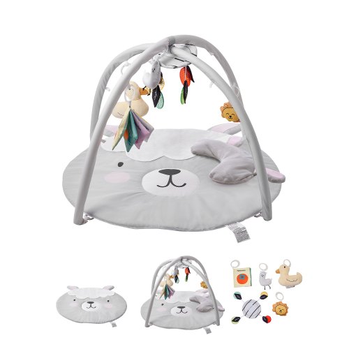 

VEVOR Baby Play Gym Mat, Tummy Time Mat with 5 Sensory Toys, Baby Activity Mat with Light-up Musical Duck Toy for 0-18 Months Newborn Infant, Baby Essential Gift for Sensory & Motor Skill Development