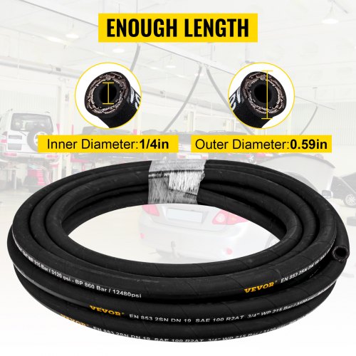 50ft 3/8" Premium Air Hose Sold Per Foot Synthetic Rubber Fiber Braid USA MADE 