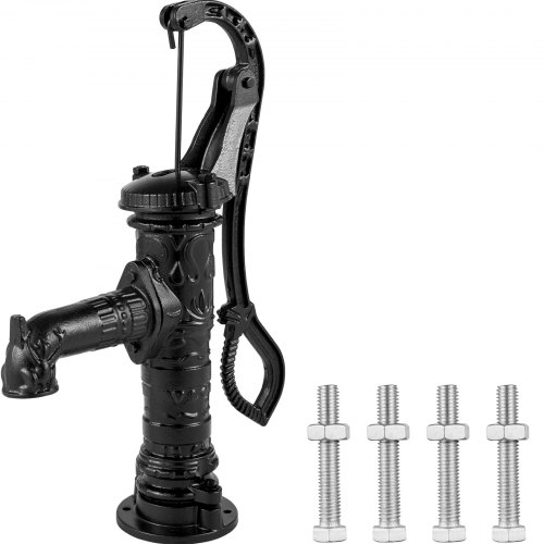 Vevor Hand Water Pump Well Pitcher Cast Iron Press Suction Outdoor Gardenblack
