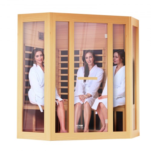 

VEVOR Far Infrared Wooden Sauna Room Home Sauna Spa for 3 to 4 Person 2470W