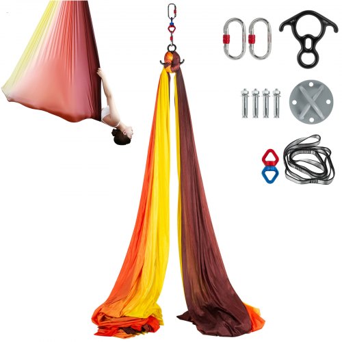 Aerial Silks Yoga Swing Kit 10M Long, Yoga Hammock, For Aerial Yoga Flying Dance