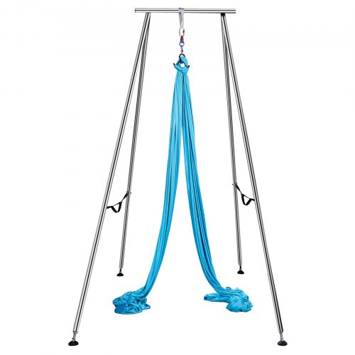 

VEVOR Yoga Sling Inversion, 9.6 FT Height Inversion Yoga Swing Stand, Max Capacity 551 LBS Aerial Yoga Frame with 39.4 FT Yoga Swing Inversion Sling Body Bundle Safety Belts