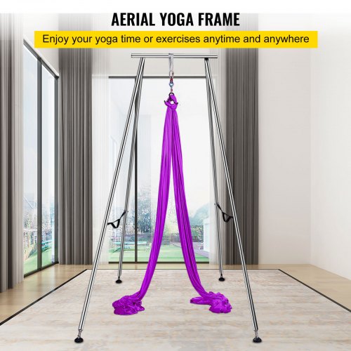 yoga aerial trapeze Stand Aerial Yoga Swing Bar Hammock Stand w/ 472"Aerial Silk 