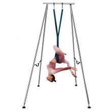 Yoga Aerial Trapeze Stand Yoga Swing Frame Hammock Bracket w/ 236" Aerial Silk
