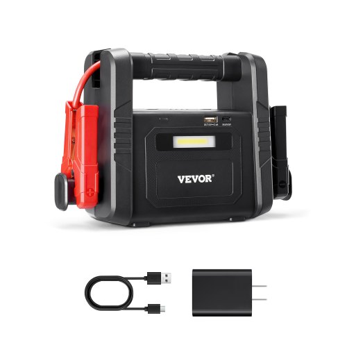 

VEVOR 4000A Peak Jump Starter, Portable 12V Lithium Car Battery Booster Pack, Power Bank for All Gas and up to 10L Diesel Engines, with LED Flashlight and Safety Jumper Cables